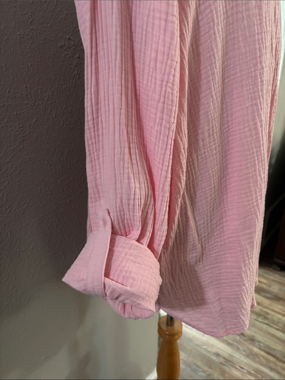 Nine West Pink Cotton Gauze Button-down Shirt - Picture 4 of 8